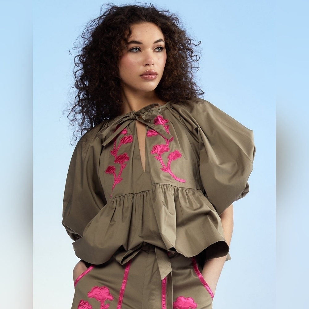 CYNTHIA ROWLEY ANNABELLE COTTON BLOUSE